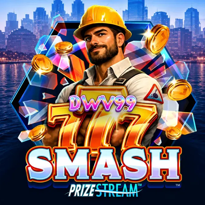 Tampilan visual mesin slot 777 Smash dengan tema konstruksi